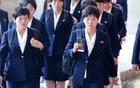 朝鲜女足抵达韩国仁川